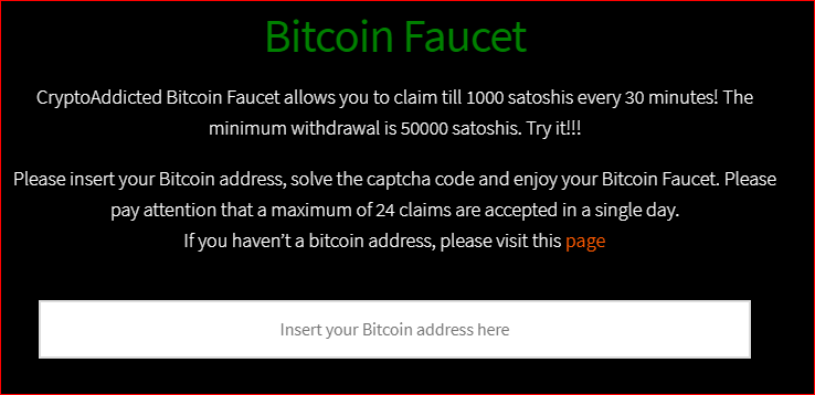 What is a bitcoin faucet: insert your bitcoin address