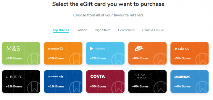 Coinbase crypto eGift cards