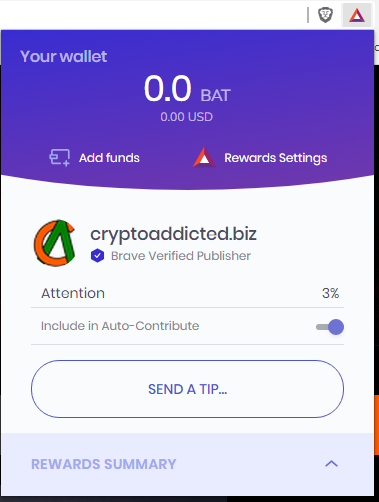 Brave Browser: Give a TIP to CryptoAddicted